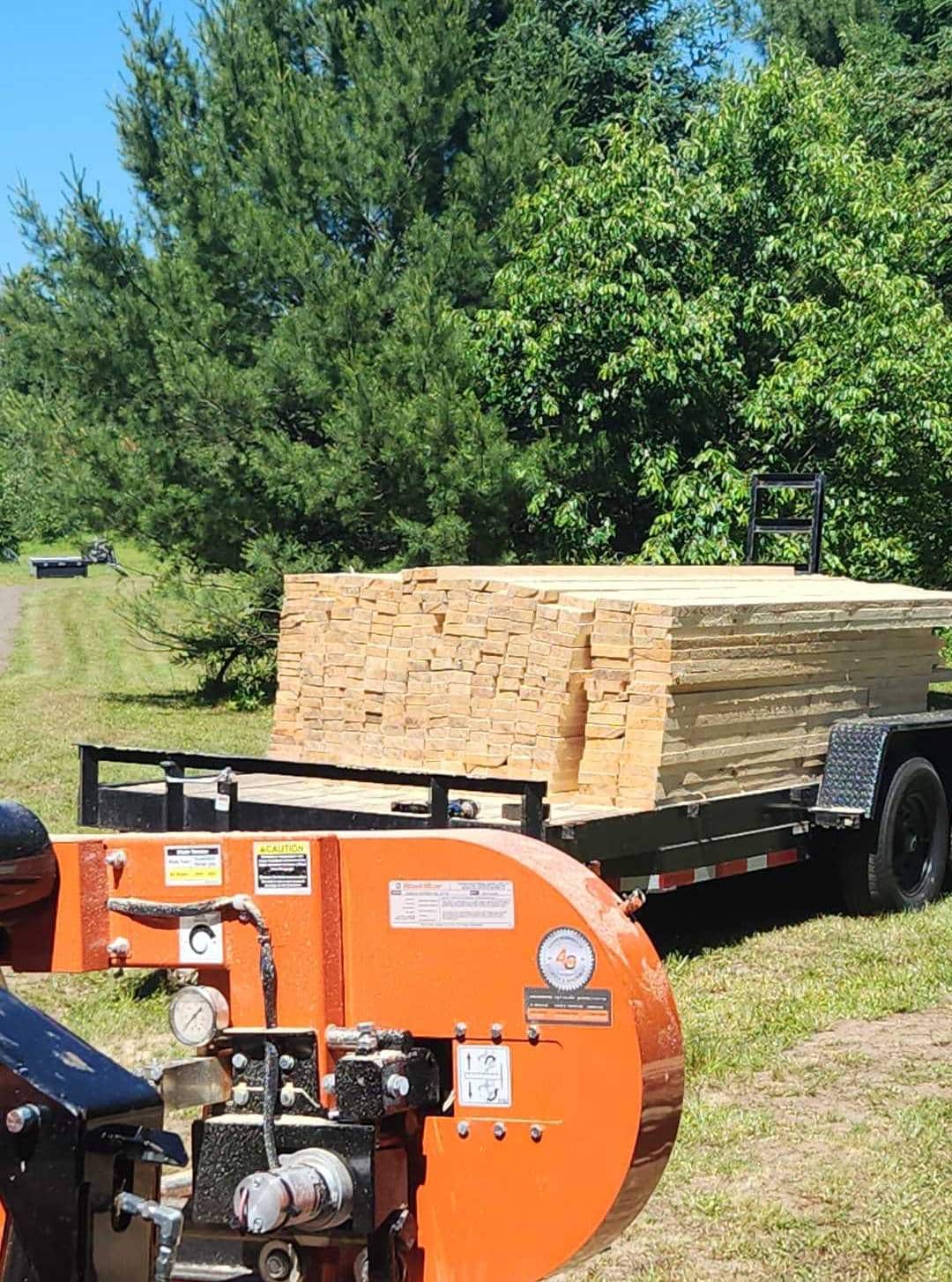 Finished pile of slabs on trailer